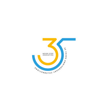 35 years anniversary celebrations logo design template