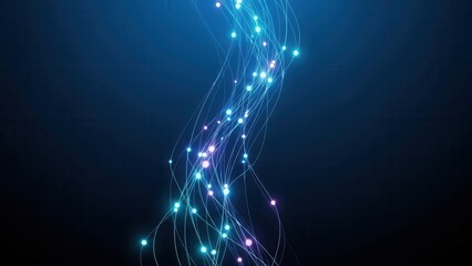 Futuristic AI server room with glowing data streams and modern technology infrastructure, realistic lighting, clean composition, professional stock image