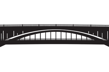 Obraz premium A black and white illustration of a bridge with a large arch