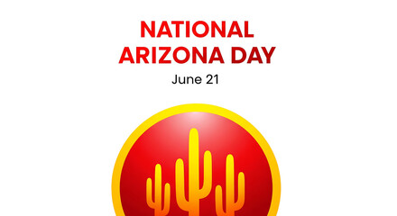 Fototapeta premium National Arizona Day Celebration, June 21st, with Desert Cactus Symbol in a Simple Vector Design for Greeting Cards and Social Media.