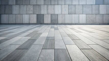 A Modern Architectural Perspective Featuring a Seamless Blend of Stone Wall and Pavement Tiles