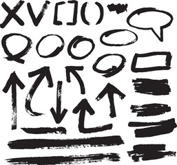 Hand drawn Arrow set/pointer vector illustration