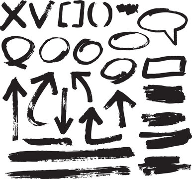 Hand drawn Arrow set/pointer vector illustration