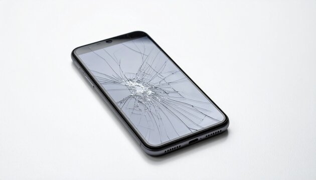 画面が割れたスマホ