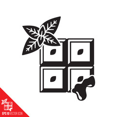 Obraz premium Chocolate with liquid mint filling vector icon