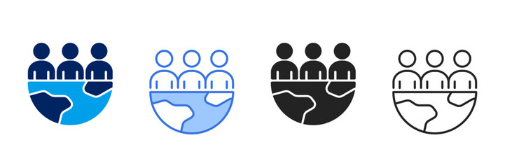 Society Icon Set Different Style Collection. 