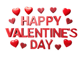 Happy Valentines Day Red Hearts
