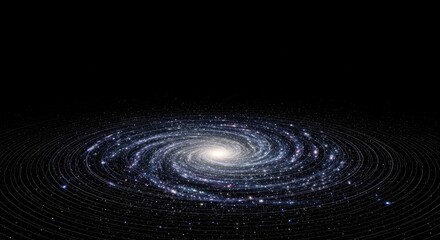 A spiral galaxy with a black background.