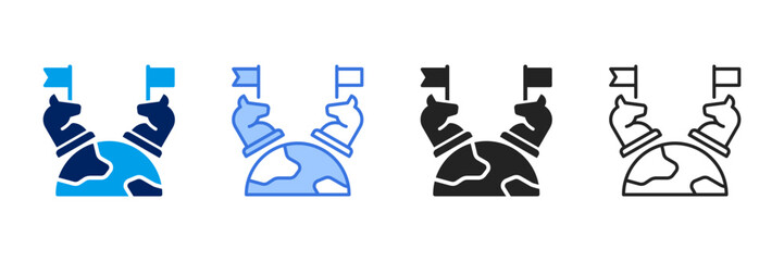 Geopolitics Icon Set Different Style Collection. 