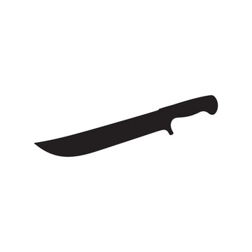 Trapline machete silhouette vector art white background