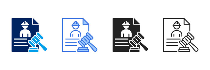 Labor Law Icon Set Different Style Collection. 