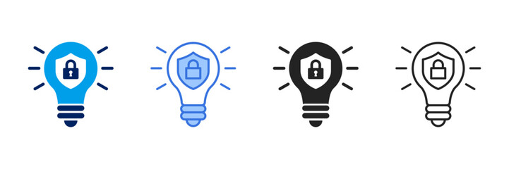 Intellctual Property Icon Set Different Style Collection. 