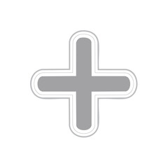 Obraz premium Gray Plus Sign Vector Graphic: Addition, Medical, Positive, Mathematics, Sum Symbol