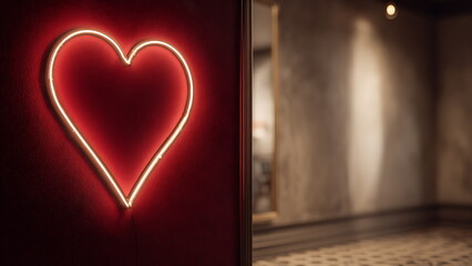 a led light shaped heart on the wall