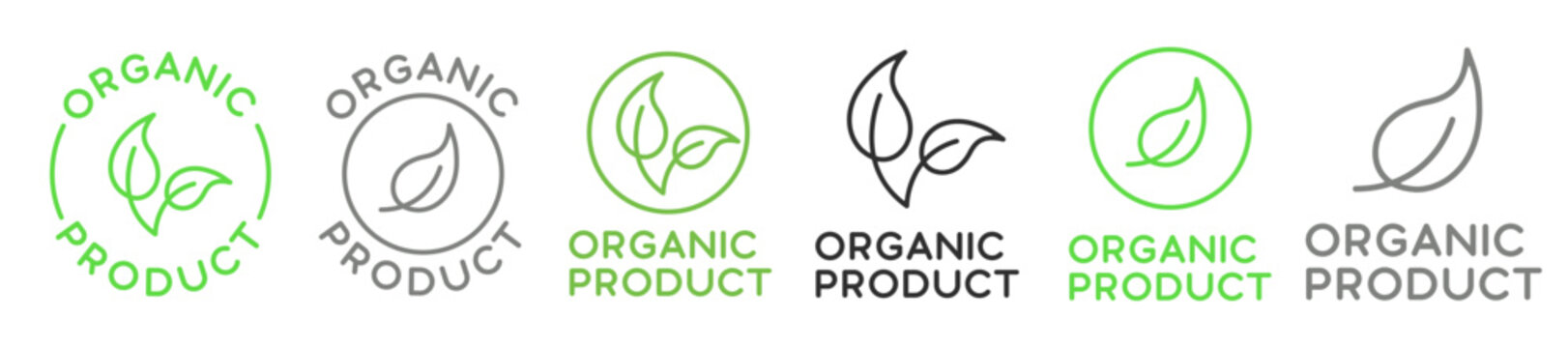 Organic Product Icon Bagde Signs Vector Design.