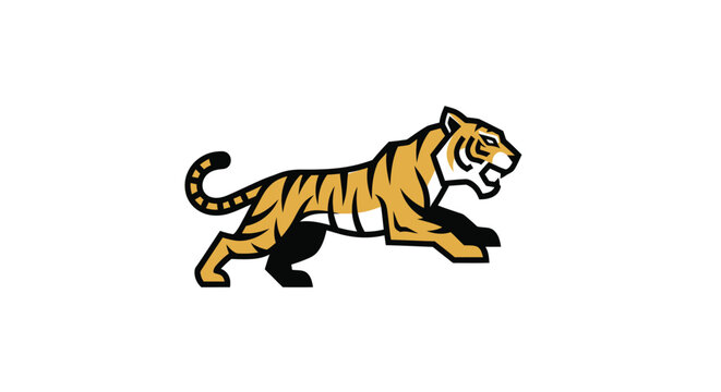 Leaping stylized tiger