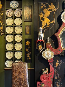 vintage background with antique clock