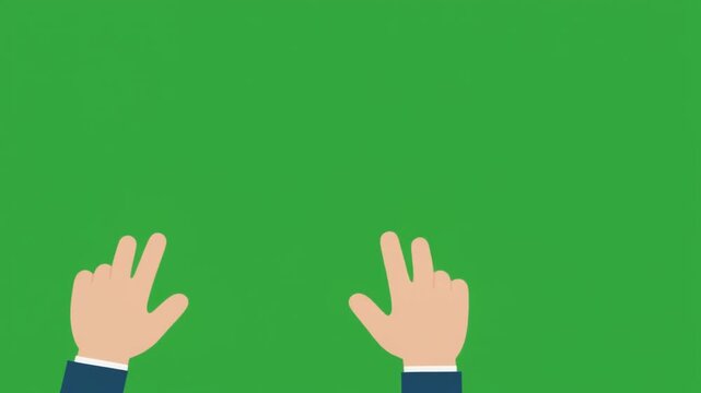 Cartoon Hands Swipe Gesture UI Animation Green Screen