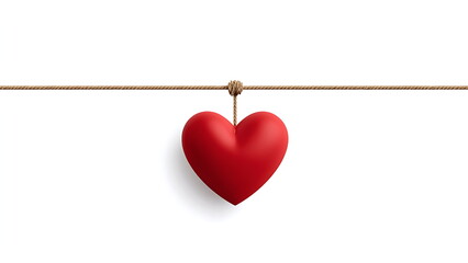 red heart hanging on rope