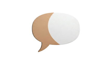 Two-toned speech bubble icon with textured surface