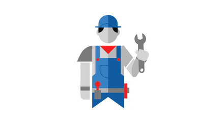 Flat vector illustration of a tradesman