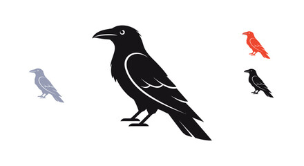 Fototapeta premium Stylized standing crow