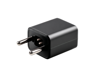A black electrical charger, ready to provide power Isolated Transparent Background, PNG