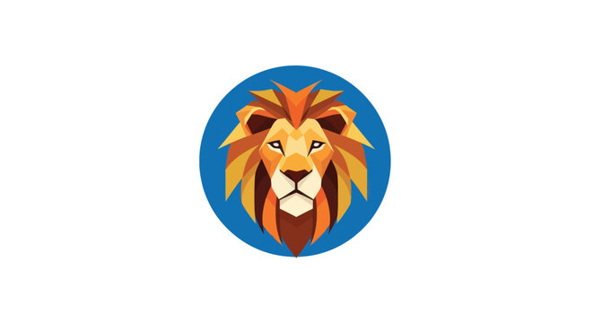 Geometric lion head