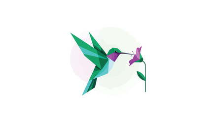Polygonal hummingbird drinks nectar © atha_lintar