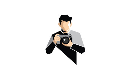 Stylized person holding a camera