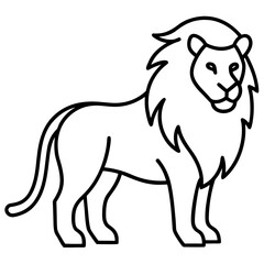 Stylized lion line art vector, smooth continuous lines, modern minimal design