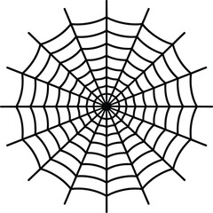 Obraz premium Black Spider Web Vector Graphic, Radial Design, Halloween and Insect Symbolism, Nature Detail