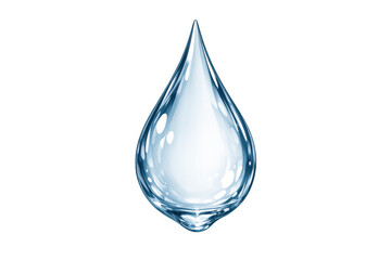 Fototapeta premium Water drop falling, clean transparent liquid droplet, natural blue aqua essence, pure aqua fresh fluid element