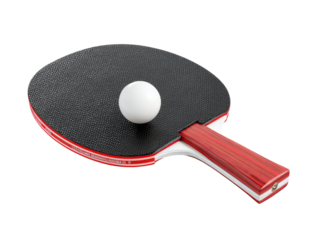 Table tennis racket with a ball, a classic sport equipment for leisure Isolated Transparent Background, PNG