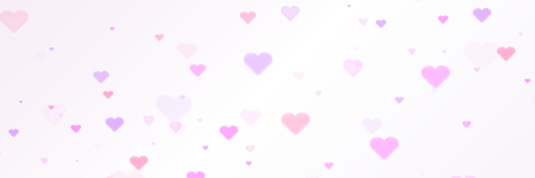 Background Overlay Soft pink hearts with romantic glow on transparent background. Used in Valentine's Day themed visuals, dreamy overlays and emotional design elements