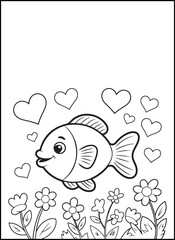 Obraz premium Bold Easy Valentine’s Day Coloring Pages for Kids | Bold and easy Valentine’s Day coloring pages with thick outlines and simple shapes, perfect for young kids, preschoolers, and beginners.