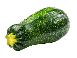 A fresh and vibrant zucchini, ready to be used in culinary creations. The zucchini is green, healthy, and visually appealing Isolated Transparent Background, PNG