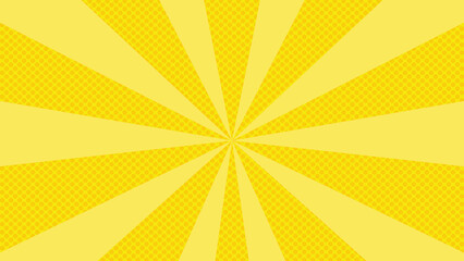 Yellow Sunburst Pop Art Background