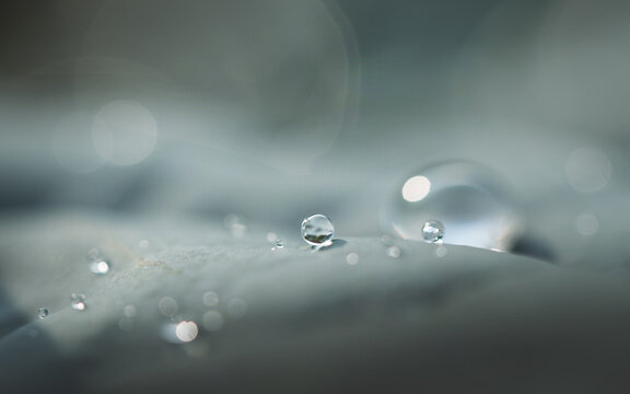 Goutte d&rsquo;eau suspendue en macro minimaliste