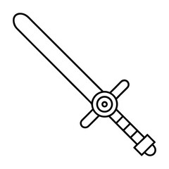 Sci Fi Energy Blade Line Art Vector On Transparent Background