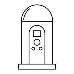 Sci Fi Teleportation Pod Futuristic Line Art Vector On Transparent Background