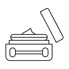 Skincare Cream Container Line Art Vector On Transparent Background