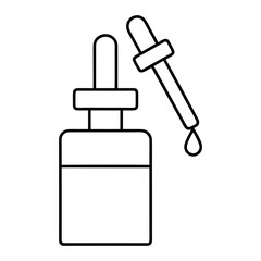 Skincare Serum Bottle Line Art Vector On Transparent Background