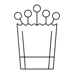 Snack Bag Outline Line Art Vector On Transparent Background