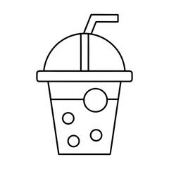 Smoothie Cup Packaging Line Art Vector On Transparent Background