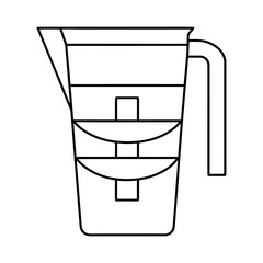Water Filter Jug Line Art Vector On Transparent Background