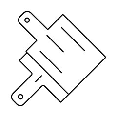 Wooden Chopping Board Small Line Art Vector On Transparent Background
