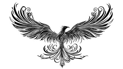 Obraz premium Phoenix bird tribal tattoo high resolution picture