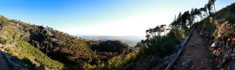 Scenic Views of Mijas, White Andalusian Village in the Mountains Overlooking the Mediterranean Sea, Southern Spain