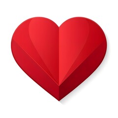 Vibrant red heart icon with a gentle three-dimensional appearance and soft shadow on white